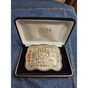 Skyline Sterling Overlay NSBA World Champion 2016 Hunter Belt Buckle Box